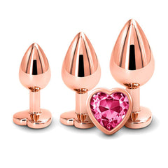 Adam & Eve ROSE GOLD HEART GEM ANAL PLUG SET - 3 Sizes - ANAL TOYS - Mr and Mrs D's