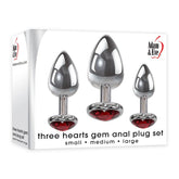 Adam & Eve Three Hearts Gem Anal Plug Set - Mr and Mrs D's