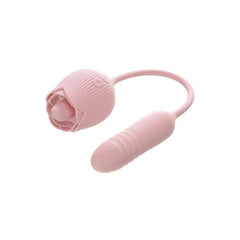 Adam & Eve THRUST & TICKLE Rose Vibrator with Thrusting Bullet Pink - Mr and Mrs D's