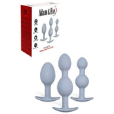 Adam & Eve VIBRA - BALL TRIO - Grey Weighted Anal Training Set of 3 Butt Plugs - ANAL TOYS - Mr and Mrs D's