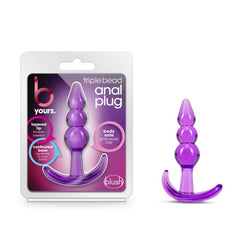 B Yours Triple Bead Anal Plug - Purple 9.5 cm Butt Plug - ANAL TOYS - Mr and Mrs D's