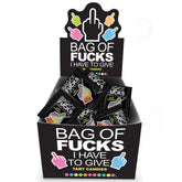 Bag Of Fucks I Have To Give - Display - Fruit Flavoured Lollies - Counter Display of 100 Mini Packs - Mr and Mrs D's
