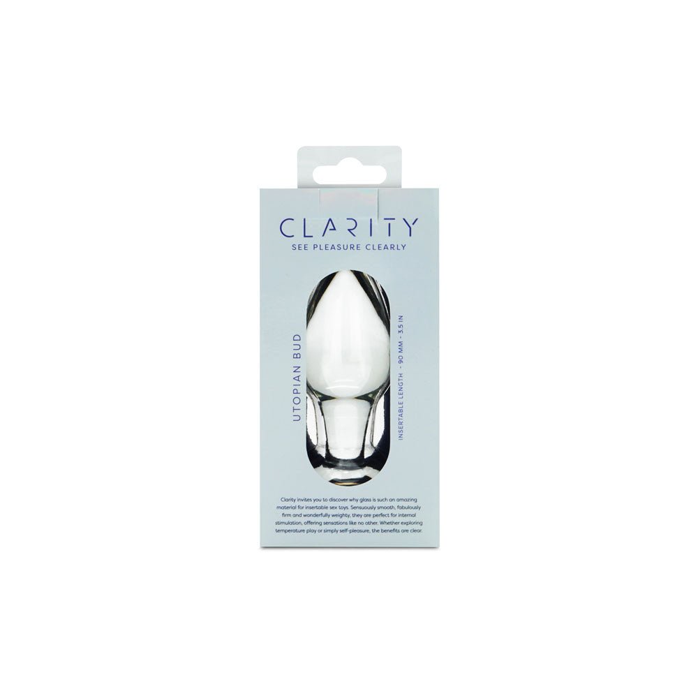 Clarity - Utopian Bud - Clear 8.9 cm Glass Butt Plug - GLASS TOYS - Mr and Mrs D's