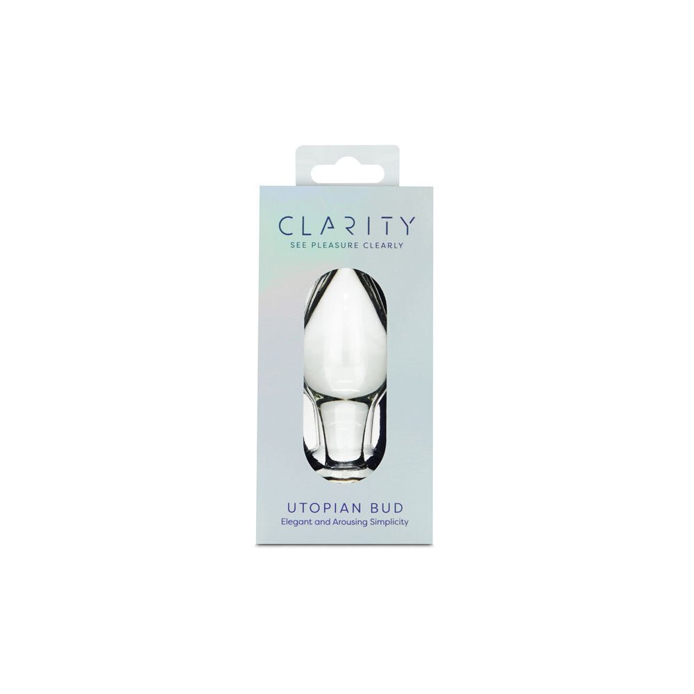 Clarity - Utopian Bud - Clear 8.9 cm Glass Butt Plug - GLASS TOYS - Mr and Mrs D's