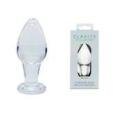 Clarity - Utopian Bud - Clear 8.9 cm Glass Butt Plug - GLASS TOYS - Mr and Mrs D's