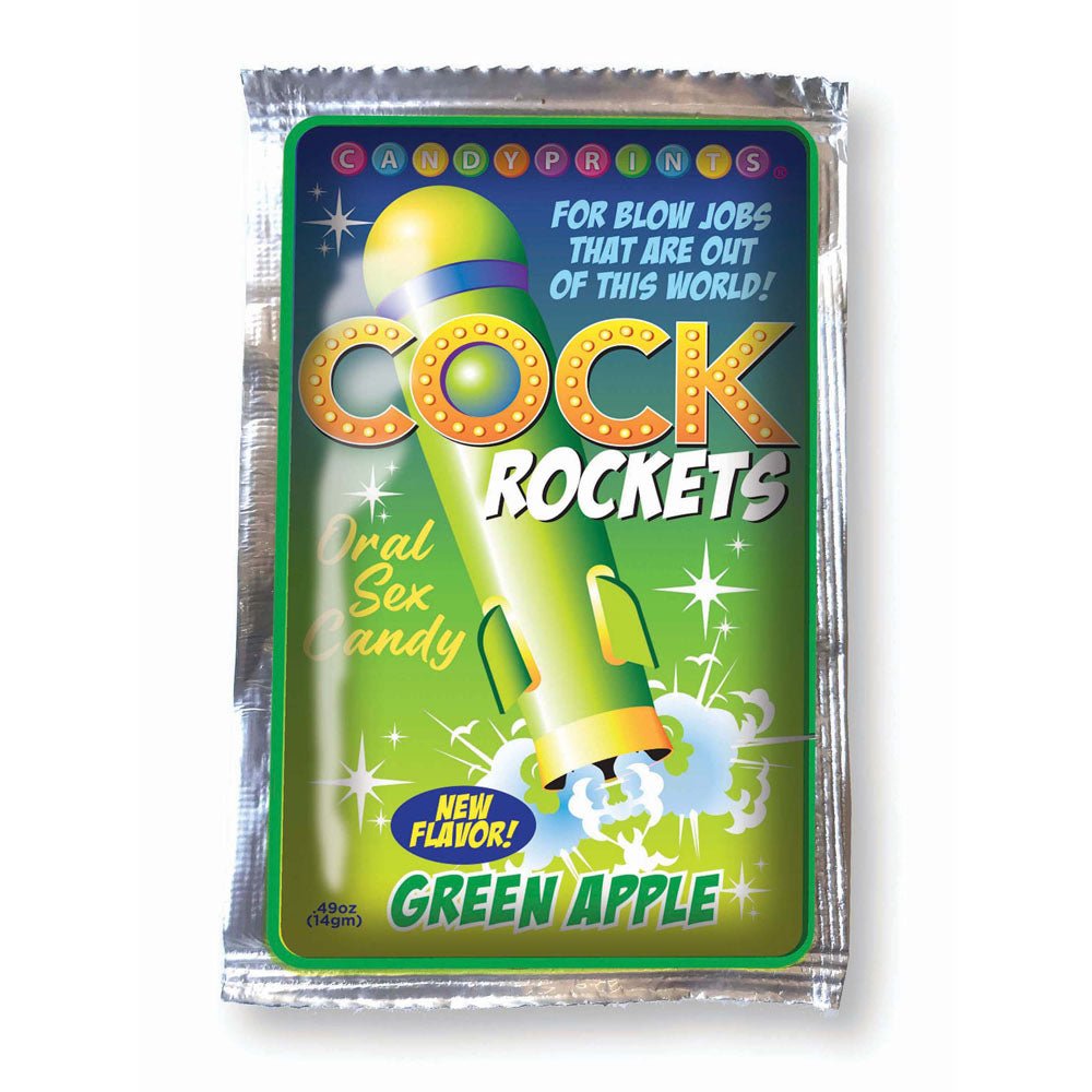 Cock Rockets - Green Apple - Green Apple Flavoured Oral Sex Candy - 15 grams - Mr and Mrs D's