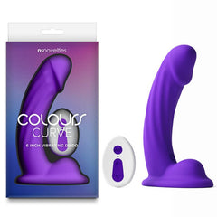 Colours Curve - Vibrating 6'' Dildo - Purple - Purple 16.4 cm USB Rechargeable Vibrating Dildo with Wireless Remote - DONGS - Mr and Mrs D's