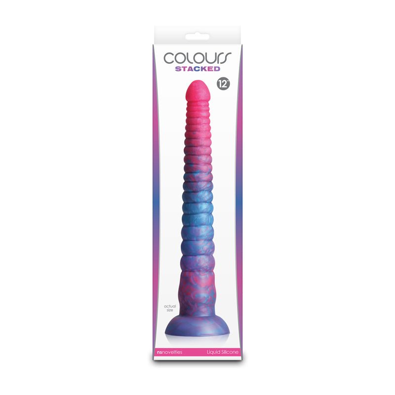 Colours Stacked - 12'' Dildo - Pink/Blue - Pink/Blue 30.6 cm Fantasy Dildo - Mr and Mrs D's