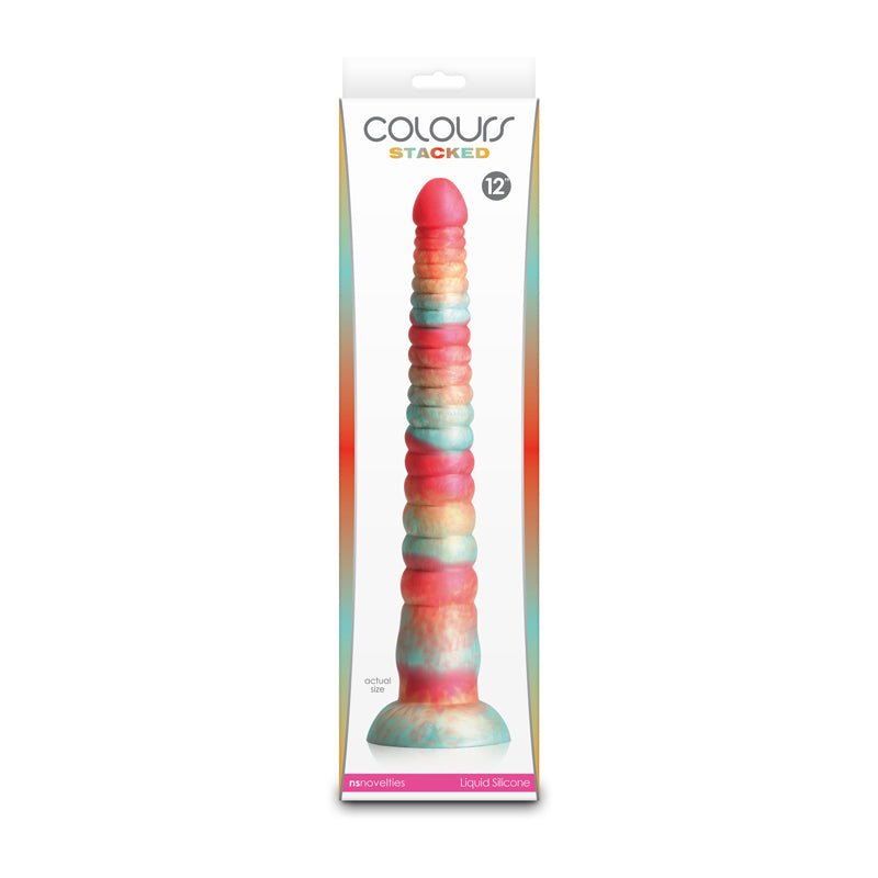 Colours Stacked - 12'' Dildo - Red/Gold - Red/Gold 30.6 cm Fantasy Dildo - DONGS - Mr and Mrs D's