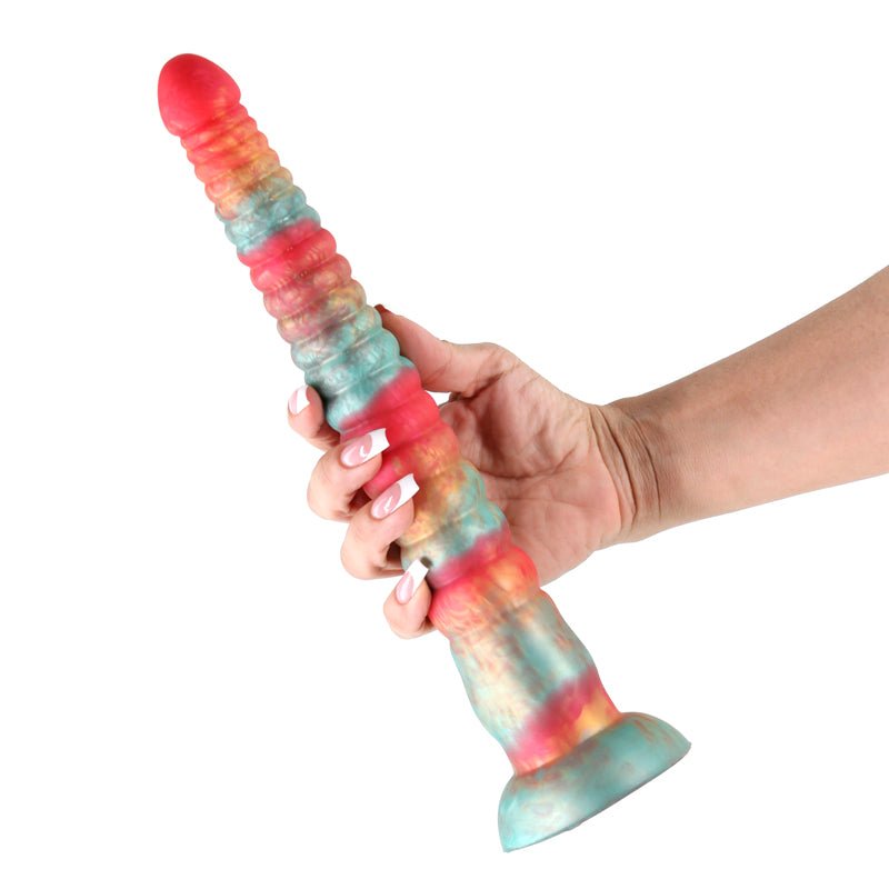 Colours Stacked - 12'' Dildo - Red/Gold - Red/Gold 30.6 cm Fantasy Dildo - DONGS - Mr and Mrs D's