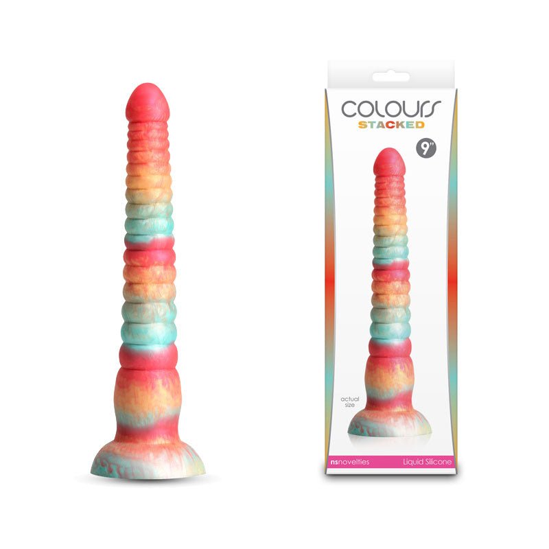 Colours Stacked - 9'' Dildo - Red/Gold - Red/Gold 23 cm Fantasy Dildo - Mr and Mrs D's