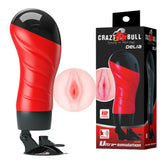 CRAZY BULL DELIA Vibrating Stroker - Flesh Vibrating Vagina Stroker with Suction Base - Mr and Mrs D's