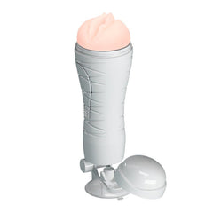 CRAZY BULL FLORA Vibrating Stroker - Flesh USB Rechargeable Vibrating Squeezeable Vagina Stroker with Suction Base - Mr and Mrs D's