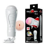CRAZY BULL FLORA Vibrating Stroker - Flesh USB Rechargeable Vibrating Squeezeable Vagina Stroker with Suction Base - Mr and Mrs D's