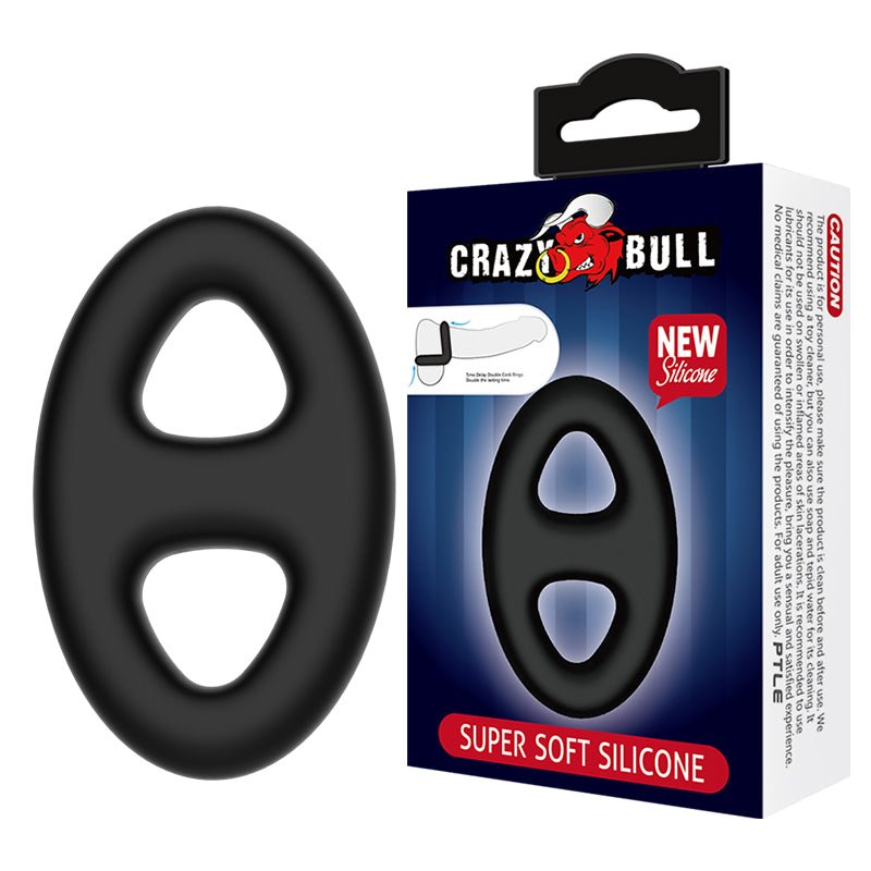 CRAZY BULL Oval Cock & Ball Ring - Black Cock & Ball Ring - Mr and Mrs D's