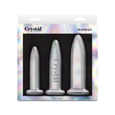 Crystal - 3pc Trainer Kit - Clear - Clear Glass Anal Plugs - Set of 3 Sizes - Mr and Mrs D's