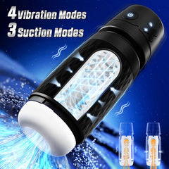 CyberSkin B - Warrior - Black USB Rechargeable Sucking & Vibrating Auto Masturbator - MASTURBATORS - Mr and Mrs D's