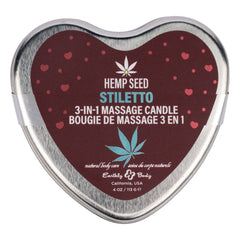 EB Hemp Seed 3 in 1 Massage Heart Candle - Stiletto - Stiletto (Flowering Sage, Wildflower Honey, Creamy Sandalwood) - 113 g - CANDLES - Mr and Mrs D's