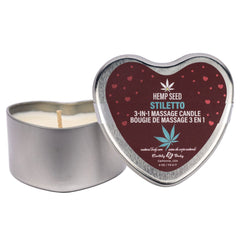 EB Hemp Seed 3 in 1 Massage Heart Candle - Stiletto - Stiletto (Flowering Sage, Wildflower Honey, Creamy Sandalwood) - 113 g - CANDLES - Mr and Mrs D's