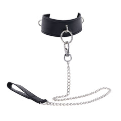 EDGE Collar & Leash - Neck Restraint with Heavy Duty Metal Leash - Black - BONDAGE - TOYS - Mr and Mrs D's