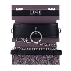 EDGE Collar & Leash - Neck Restraint with Heavy Duty Metal Leash - Black - BONDAGE - TOYS - Mr and Mrs D's