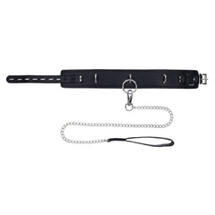 EDGE Collar & Leash - Neck Restraint with Heavy Duty Metal Leash - Black - BONDAGE - TOYS - Mr and Mrs D's