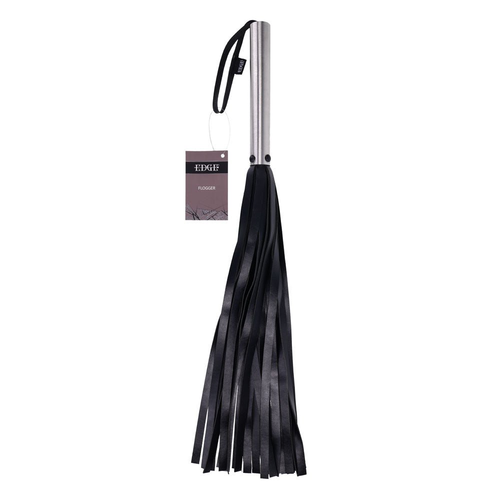 EDGE Flogger - Black Flogger Whip with Metal Handle - Mr and Mrs D's