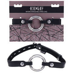 EDGE Interchangeable Ring Gag - Black Mouth Gag Restraint with 2 Interchangeable Pieces - Mr and Mrs D's