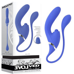 Evolved ALL IN - Purple USB Recahrgeable Triple Stimulating Vibrator - Mr and Mrs D's