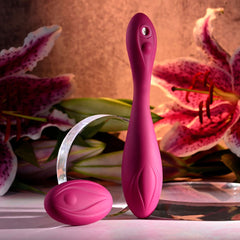 Evolved CHERRY POSE - Pink 16.1 cm USB Rechargeable Flexible & Posable Vibrator with Remote - Mr and Mrs D's