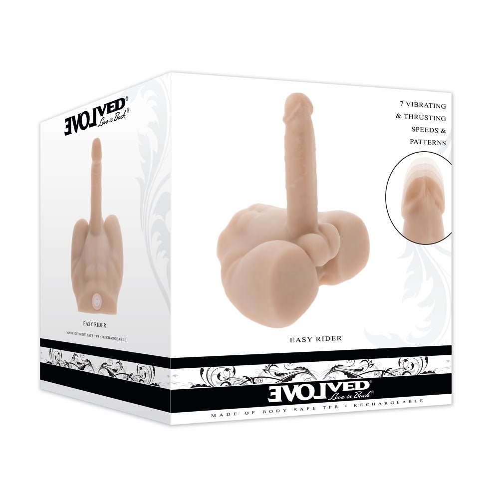 Evolved EASY RIDER LIGHT - Flesh USB Rechargeable Male Torso with Vibrating 17.8 cm Penis - Mr and Mrs D's