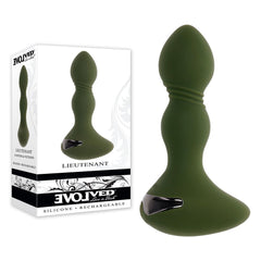 Evolved LIEUTENANT - Green 12.2 cm USB Rechargeable Vibrating Butt Plug - Mr and Mrs D's