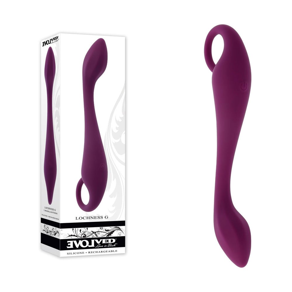 Evolved LOCHNESS G - Purple 19 cm USB Rechargeable Vibrator - Mr and Mrs D's