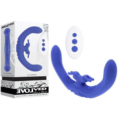 Evolved LOVEBIRDS - Purple 20.8 cm USB Rechargeable Double - Ended Rabbit Vibrator with Remote - Mr and Mrs D's