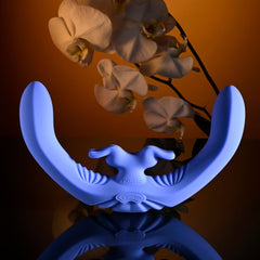 Evolved LOVEBIRDS - Purple 20.8 cm USB Rechargeable Double - Ended Rabbit Vibrator with Remote - Mr and Mrs D's