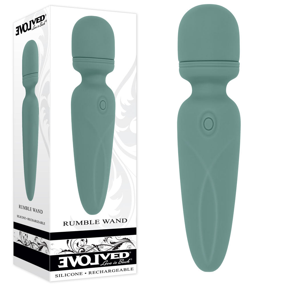 Evolved RUMBLE WAND - Olive Greeb 13.4 USB Rechargeable Mini Massage Wand - Mr and Mrs D's
