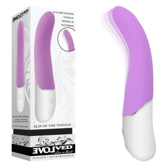 Evolved SLIP OF THE TONGUE - Purple 21.1 cm USB Rechargeable Flicking Tongue Vibrator - Mr and Mrs D's