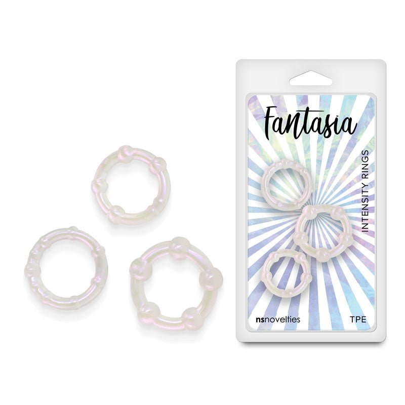 Fantasia - Intensity Rings - Pearl - Pearlescent Beaded Cock Rings - Set of 3 Sizes - Mr and Mrs D's