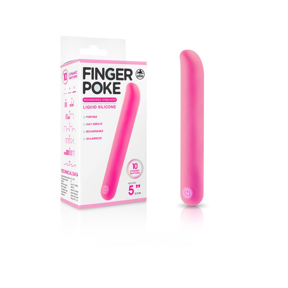 Finger Poke Bullet Vibrator - Pink 5" - Mr and Mrs D's