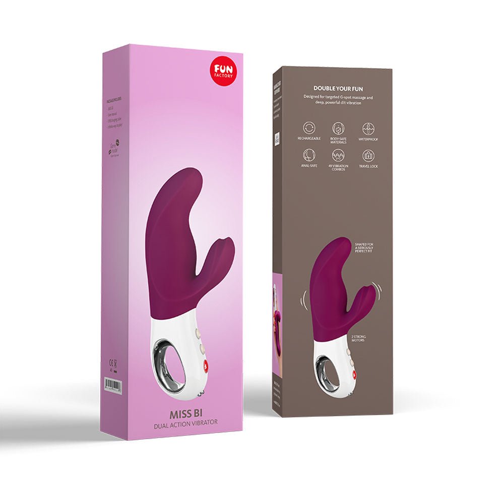 Fun Factory MISS BI grape - Grape 17 cm USB Rechargeable Rabbit Vibrator - Mr and Mrs D's