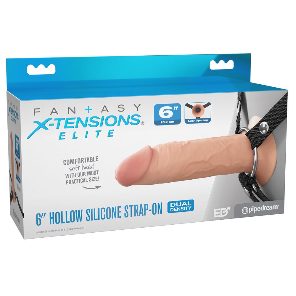 FX Elite 6'' Silicone Hollow Strap - On - Flesh 15.2 cm - Mr and Mrs D's