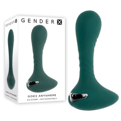 Gender X GOES ANYWHERE - Green 12.4 cm USB Rechargeable Vibrator - Mr and Mrs D's