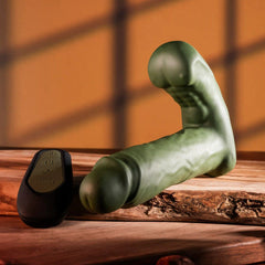 Gender X THE HUNK - Green 15.2 cm USB Rechargeable Thrusting Vibrator with Remote - Mr and Mrs D's