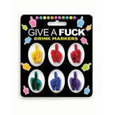 Give A Fuck Drink Markers - Novelty Drink Markers - Set of 6 - NOVELTIES - Mr and Mrs D's