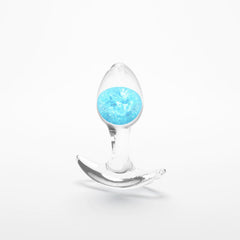 Glams Cosmic Butt Plug - Clear/Blue 8.1 cm Small - ANAL TOYS - Mr and Mrs D's
