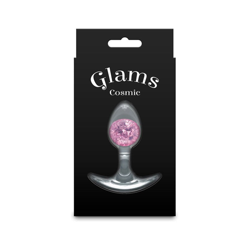 Glams Cosmic Butt Plug - Clear/Pink 8.1 cm Small - ANAL TOYS - Mr and Mrs D's