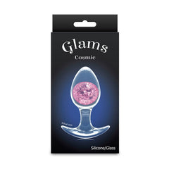 Glams Cosmic Butt Plug - Clear/Pink 9.5 cm Medium - ANAL TOYS - Mr and Mrs D's