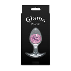 Glams Cosmic Butt Plug - Clear/Pink 9.5 cm Medium - ANAL TOYS - Mr and Mrs D's