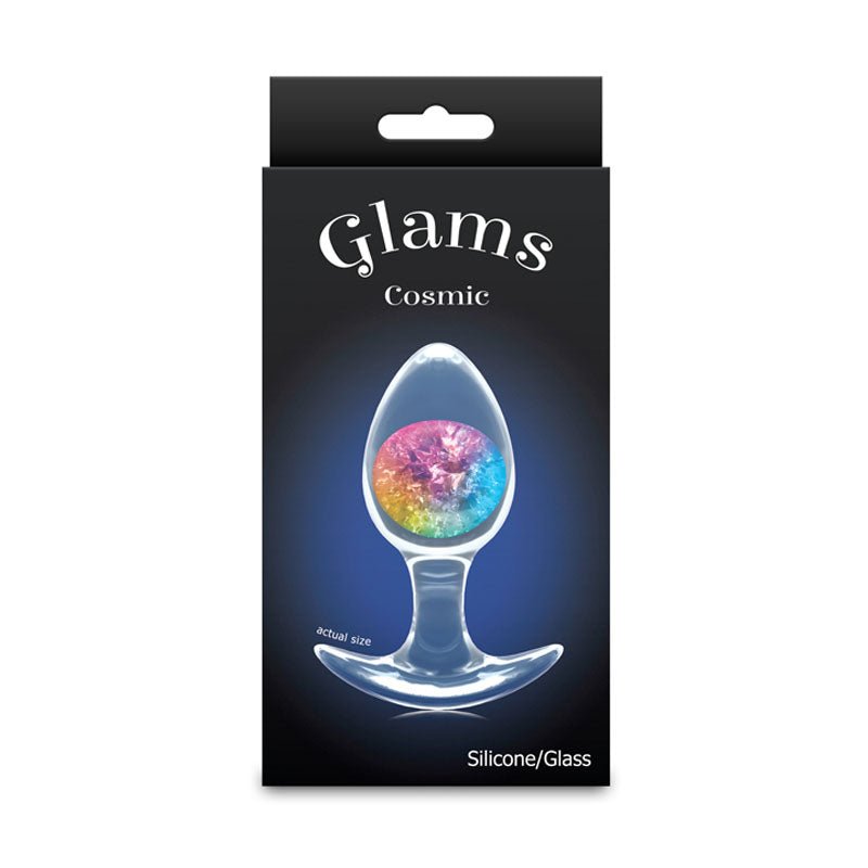 Glams Cosmic Butt Plug Clear/Rainbow 9.5 cm Medium - ANAL TOYS - Mr and Mrs D's