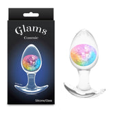 Glams Cosmic Butt Plug Clear/Rainbow 9.5 cm Medium - ANAL TOYS - Mr and Mrs D's